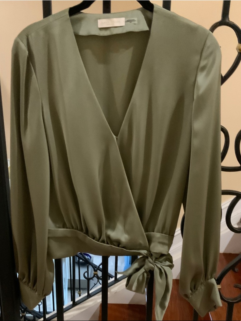 Ramy Brook Light Olive Green Satin Top